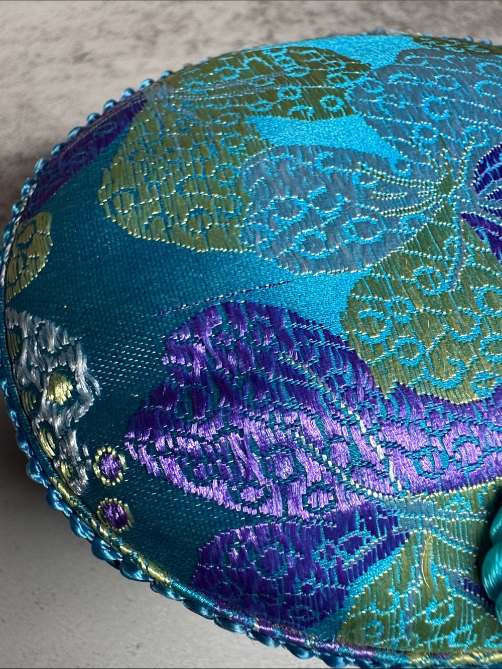 Turquoise Brocade Tassel Trinket Box - Picture 5 of 7